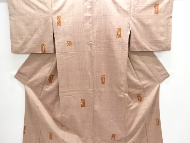 幾何学模様手織り紬着物